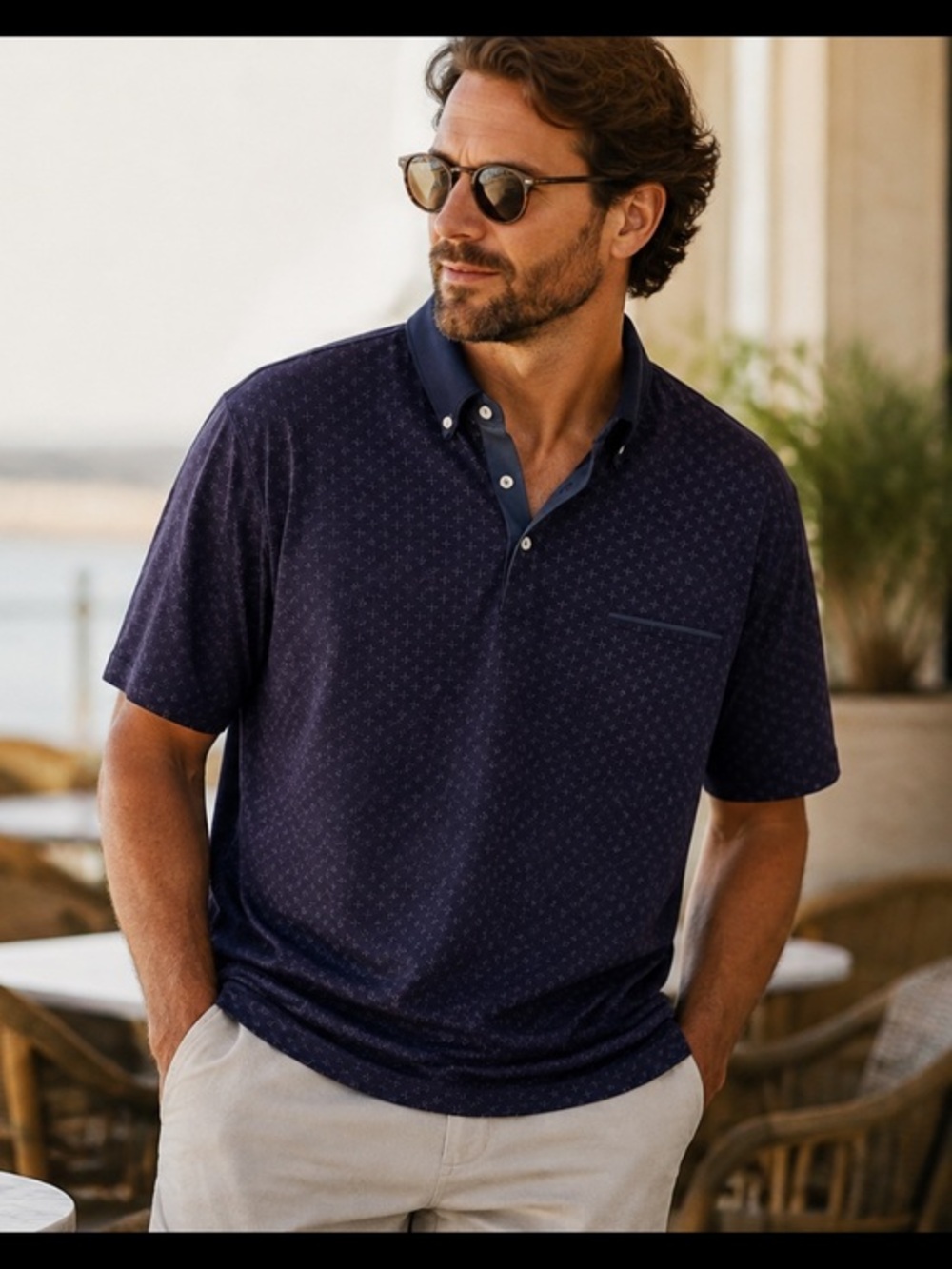 Men’s Thomas Dean cotton polo shirt xlg